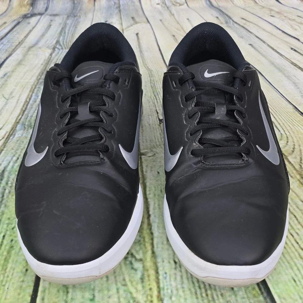 Nike Lunar Command 2 Golf Shoes Mens 11.5 Black Silver Spiked Athletic Sneakers
